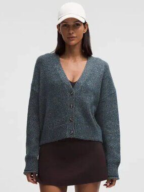 lululemon  wool-blend button-up oversized cardigan